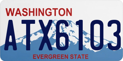 WA license plate ATX6103