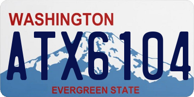 WA license plate ATX6104