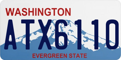 WA license plate ATX6110