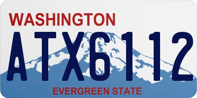 WA license plate ATX6112