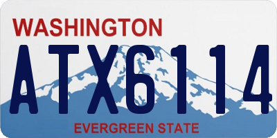 WA license plate ATX6114