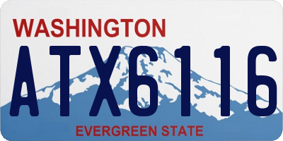 WA license plate ATX6116