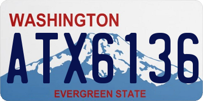 WA license plate ATX6136