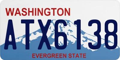 WA license plate ATX6138