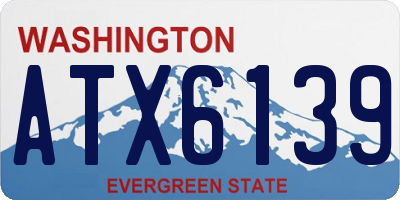 WA license plate ATX6139