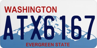 WA license plate ATX6167
