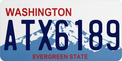 WA license plate ATX6189