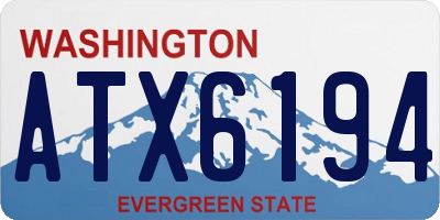 WA license plate ATX6194
