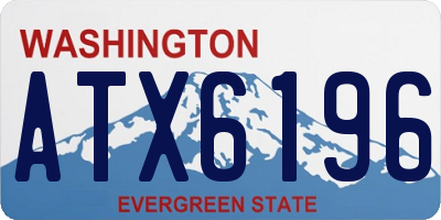 WA license plate ATX6196