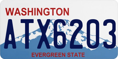 WA license plate ATX6203