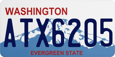 WA license plate ATX6205