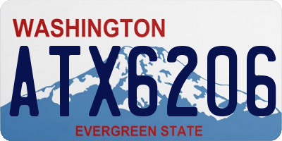WA license plate ATX6206