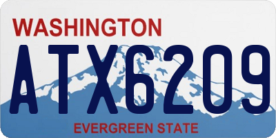 WA license plate ATX6209
