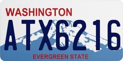 WA license plate ATX6216