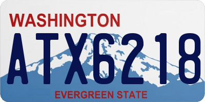 WA license plate ATX6218