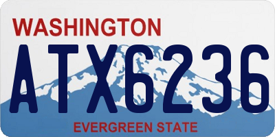 WA license plate ATX6236