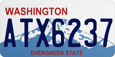 WA license plate ATX6237