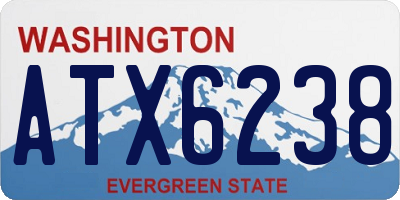 WA license plate ATX6238