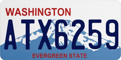 WA license plate ATX6259