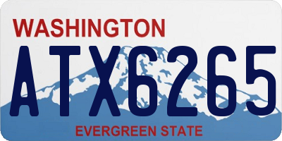 WA license plate ATX6265