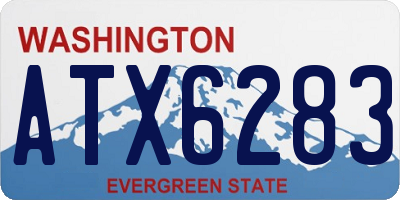 WA license plate ATX6283