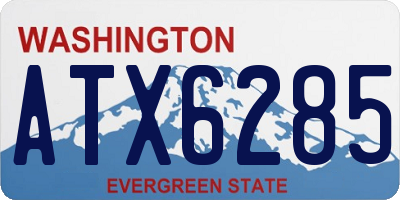 WA license plate ATX6285