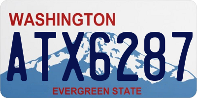 WA license plate ATX6287