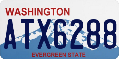 WA license plate ATX6288