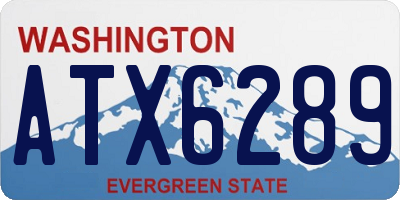 WA license plate ATX6289