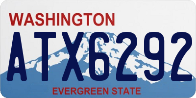 WA license plate ATX6292