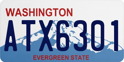 WA license plate ATX6301