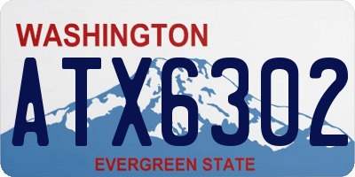 WA license plate ATX6302