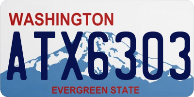 WA license plate ATX6303