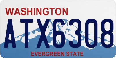 WA license plate ATX6308