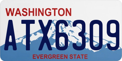 WA license plate ATX6309