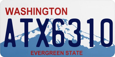 WA license plate ATX6310