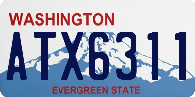 WA license plate ATX6311