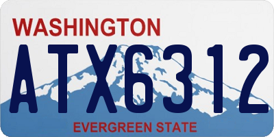 WA license plate ATX6312