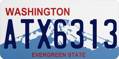 WA license plate ATX6313