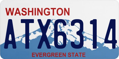 WA license plate ATX6314