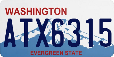 WA license plate ATX6315