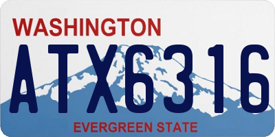 WA license plate ATX6316