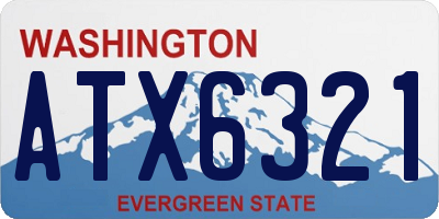 WA license plate ATX6321