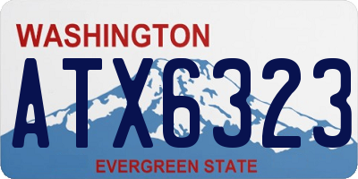 WA license plate ATX6323