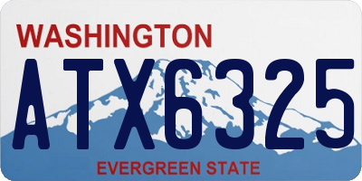 WA license plate ATX6325