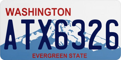 WA license plate ATX6326