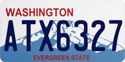 WA license plate ATX6327