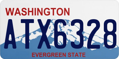 WA license plate ATX6328