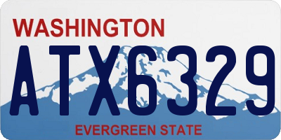 WA license plate ATX6329