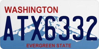 WA license plate ATX6332